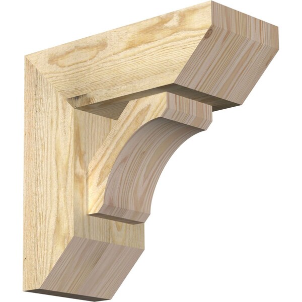Ekena Millwork Legacy Slat Rough Sawn Bracket w/ Offset Brace, Douglas Fir, 6"W x 14"D x 14"H BKT0604X14X14LEC06RDF - main
